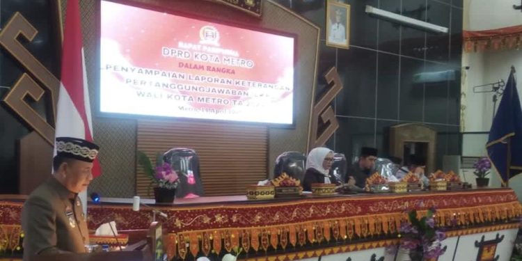 Paripurna LKPJ 2024, Wali Kota Metro Paparkan Capaian Pembangunan dan Tantangan ke Depan